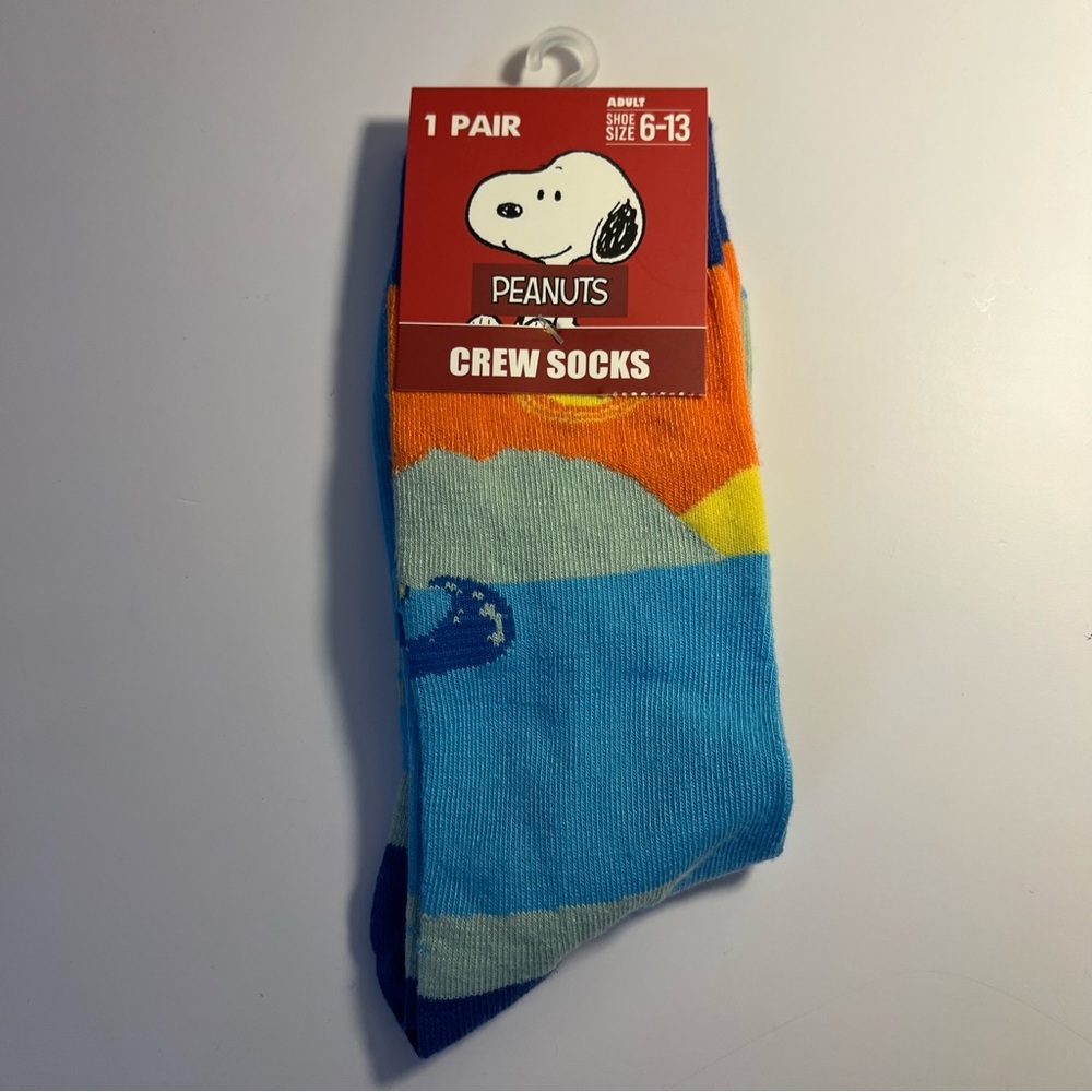 🆕Peanuts Snoopy & Woodstock Colorful Crew Socks – Adult Size 6–13
